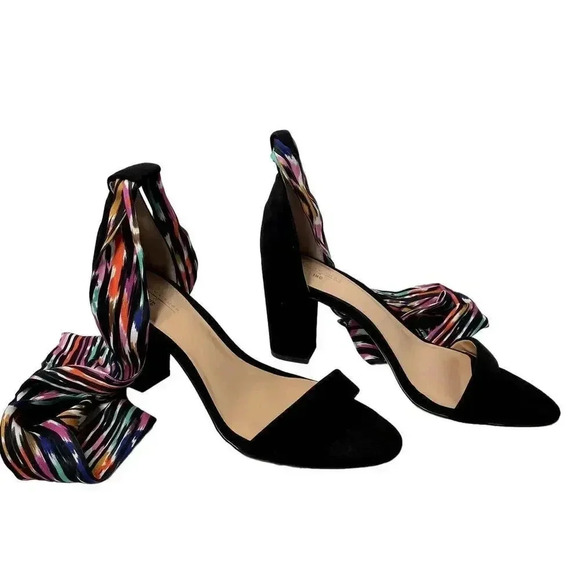Trina Turk x INC Women's Kanata Colorful Ankle Wrap Black Heel Sandals Size 9 - Picture 2 of 6